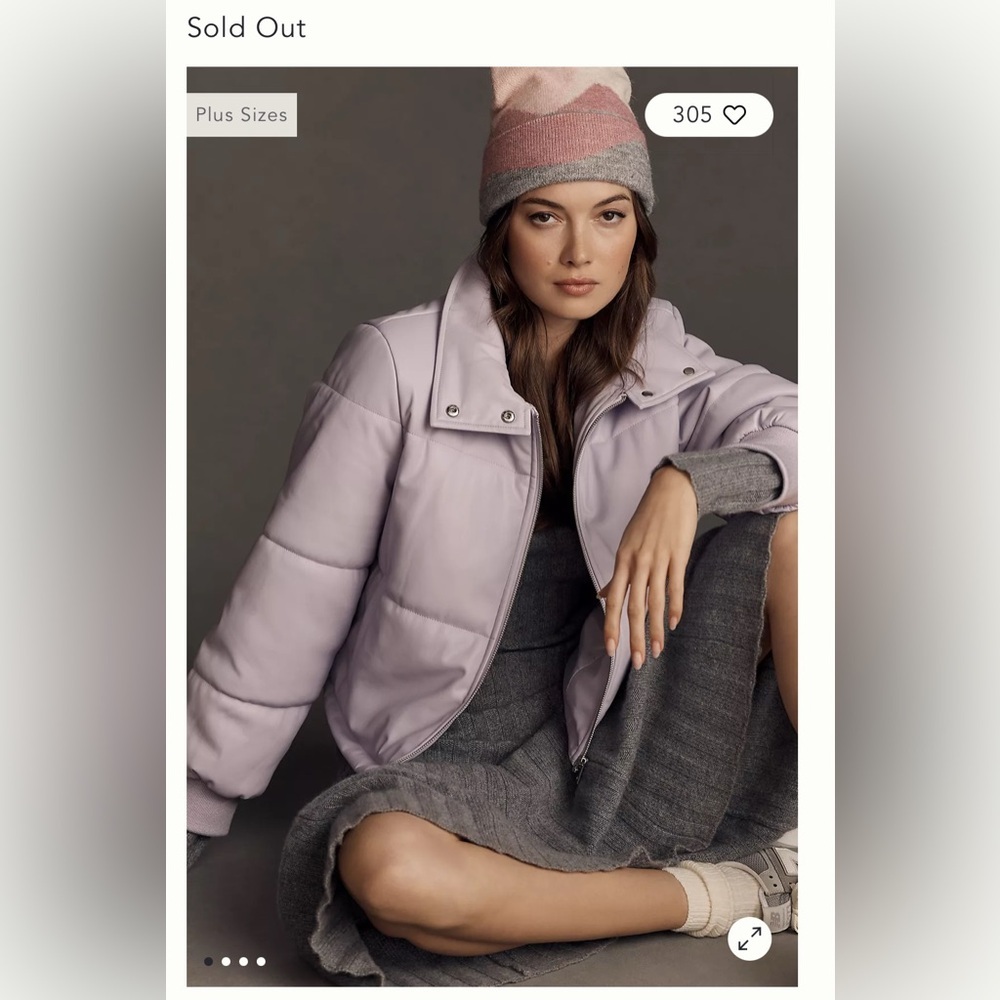 Anthropologie Faux Leather Puffer Jacket